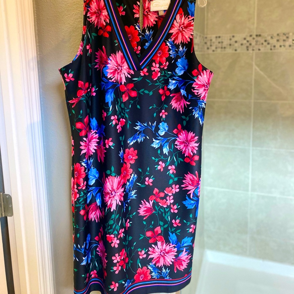 NWOT Sleeveless Floral Pappagallo Dress Size 16